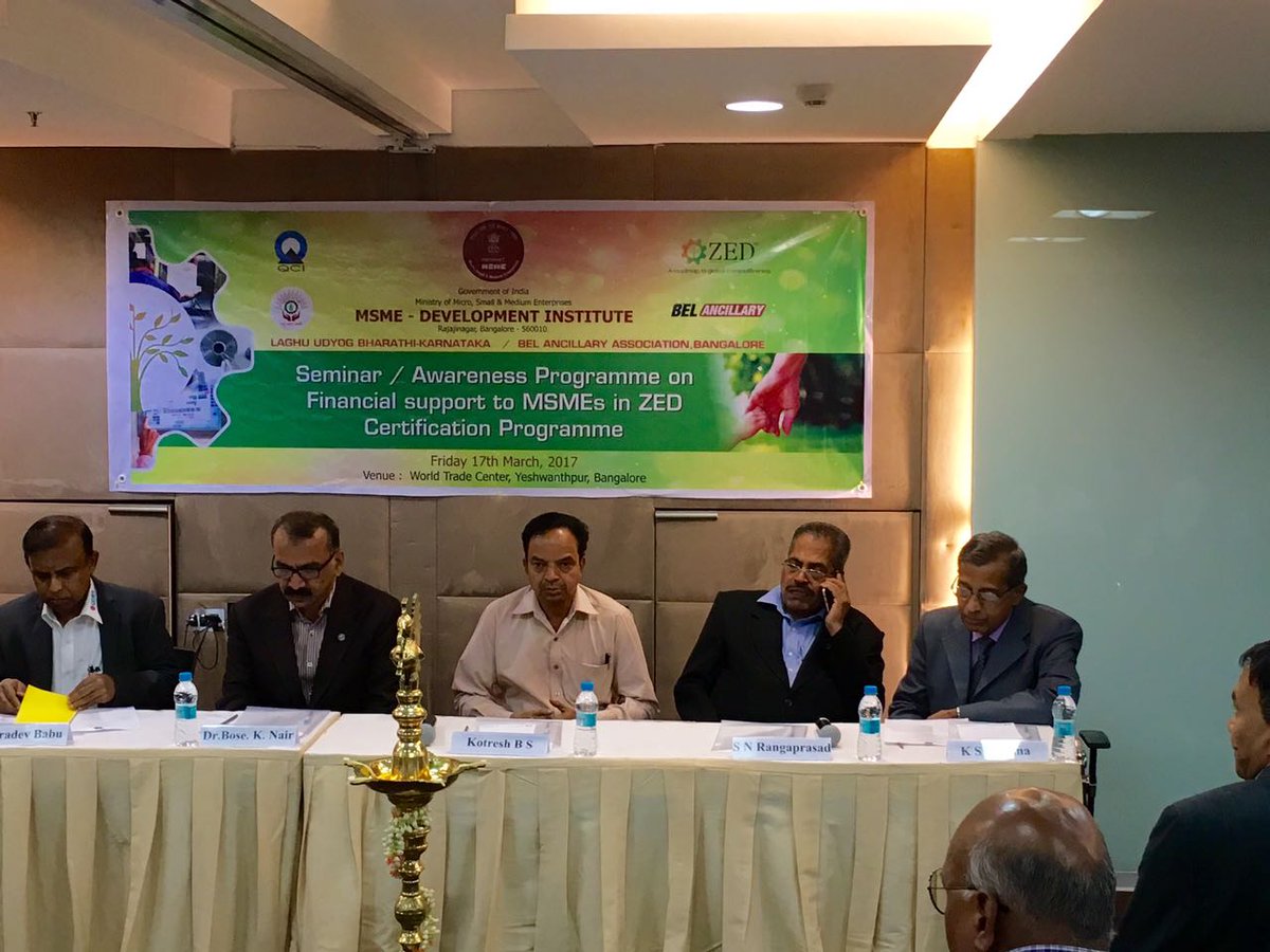 LaghuUdyog's tweet photo. MSME-DI in assocn with LUB-K &amp; BEL Ancilliary conducted a Seminar/ Awareness prog on Financial support to MSMEs in ZED Certification prog https://t.co/3J6P9Kozp6