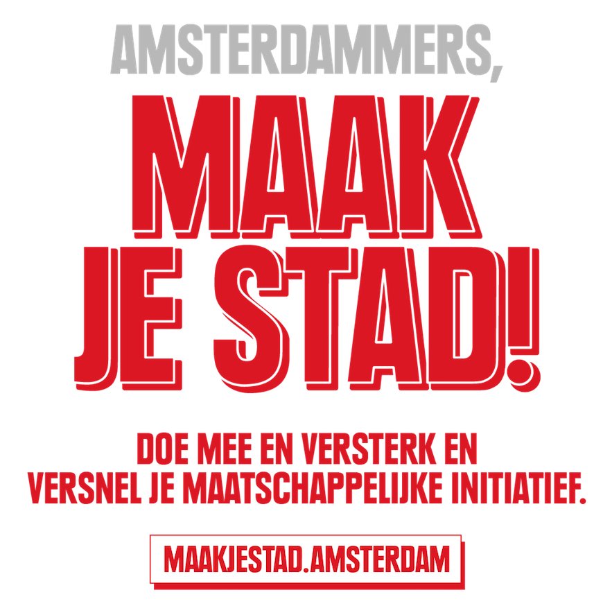 ChallengeStad's tweet image. 'Amsterdammers, Maak je Stad!' helpt maatschappelijke initiatieven versterken &amp;amp; versnellen. Info: maakjestad.amsterdam &amp;amp; volg @MaakjeStad