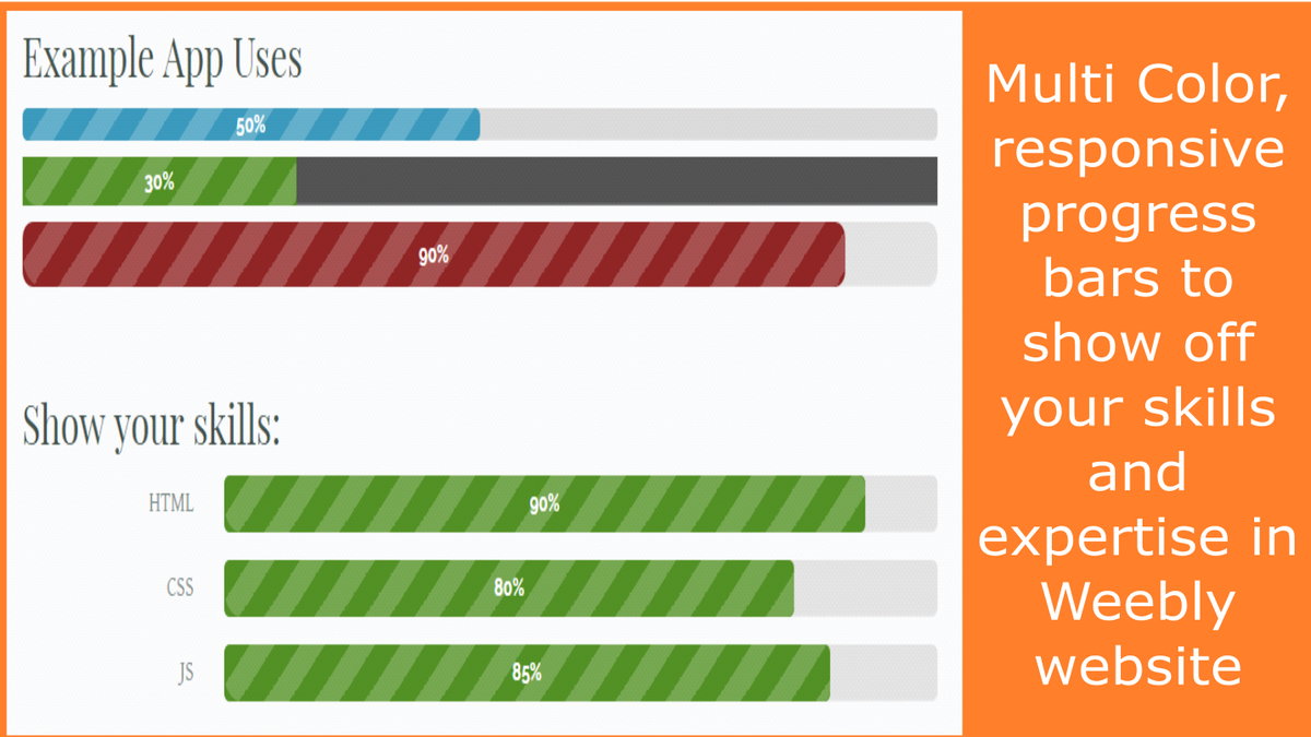 codoplex's tweet photo. Progress Bar #Weebly app, can be used to add animated progress bars to show the progress of a task, project or skill
https://t.co/H0gPYAgwgK https://t.co/pwq96gwu2i
