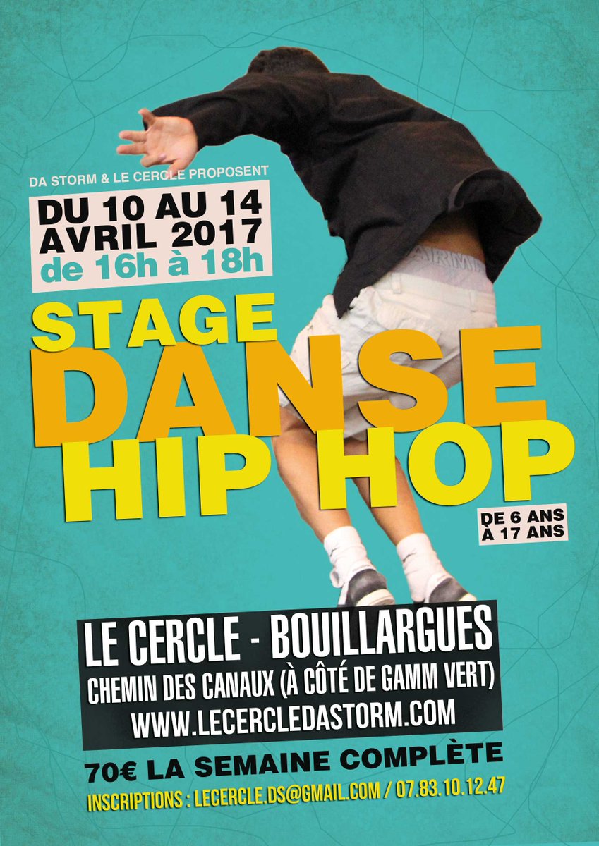 Stages breakdance vacances d'avril du 10 au 14, de 16h à 18h, au Cercle à Bouillargues / Infos lecercledastorm.com