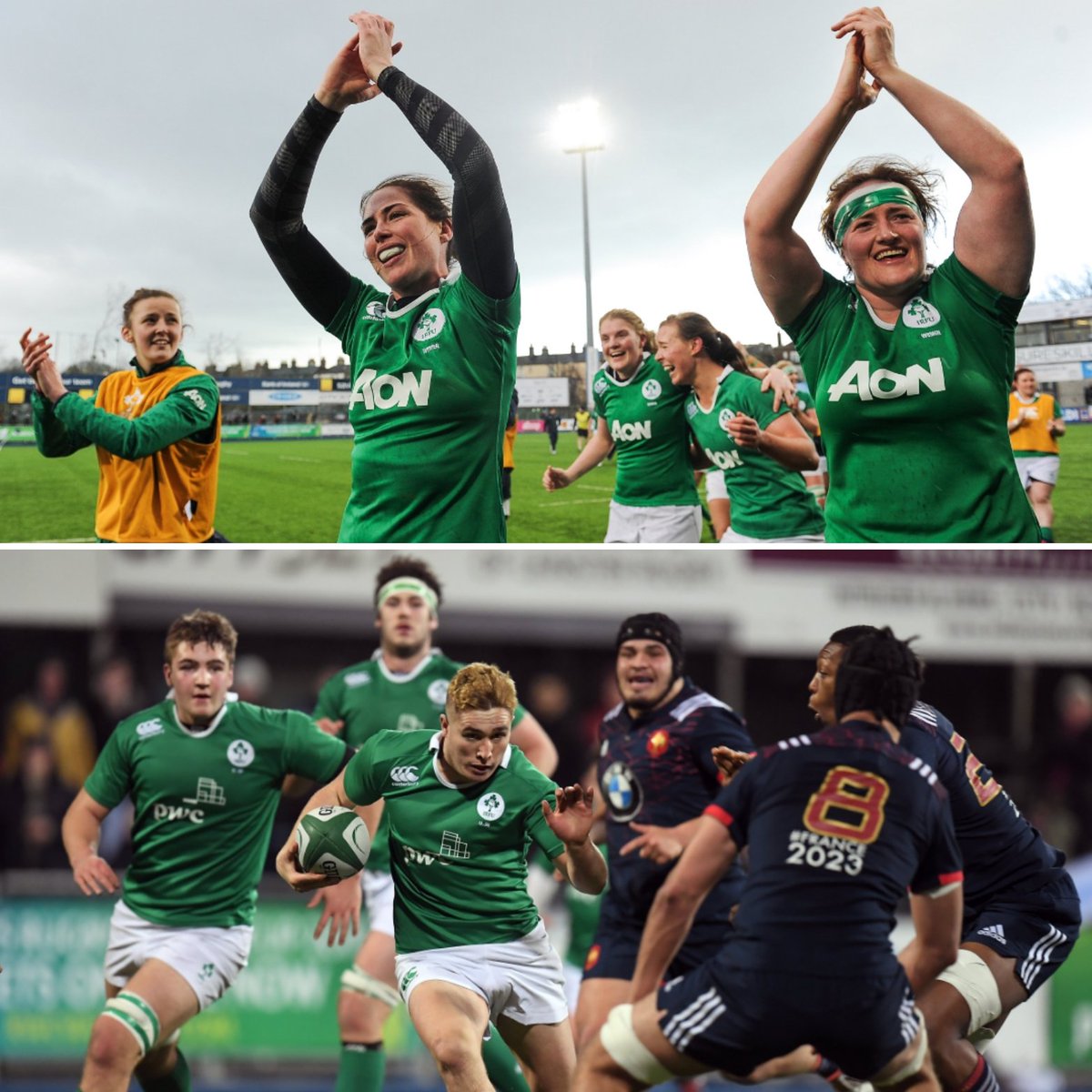 leinsterrugby's tweet photo. Happy #StPatricksDay 

And the best of luck to the @IrishRugby Women and U20s today - we're all behind you! #shouldertoshoulder https://t.co/1F17pSxelk