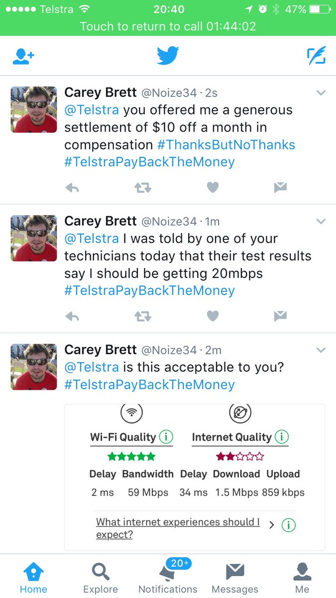 Noize34's tweet photo. @Telstra still waiting... #TelstraPayBackTheMoney https://t.co/OSRkj3ak9N