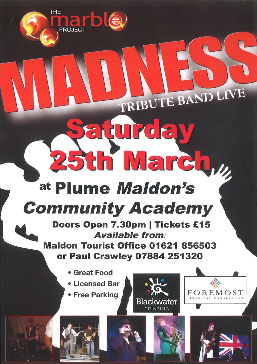 MaldonTourism's tweet photo. Tickets are available @MaldonTIC for Madness Tribute Charity Music Concert for The Marble Project #TheLasPalmas7 https://t.co/eAfO6VUxD5 https://t.co/QB9vDP970X