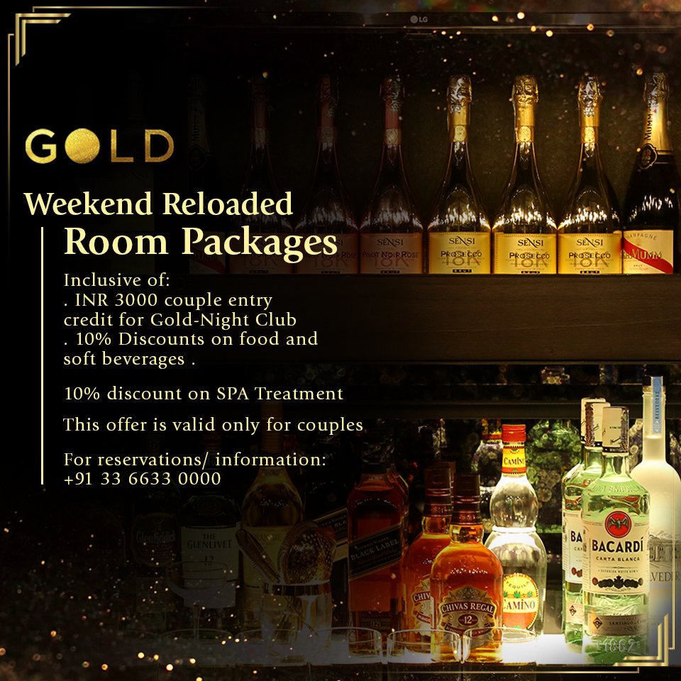 JWKolkata's tweet photo. #WeekendReloaded: Avail INR 3000 couple entry credit at GOLD along with 10% discount on food and beverages & luxurious spa treatments. https://t.co/UoFruTBWbT