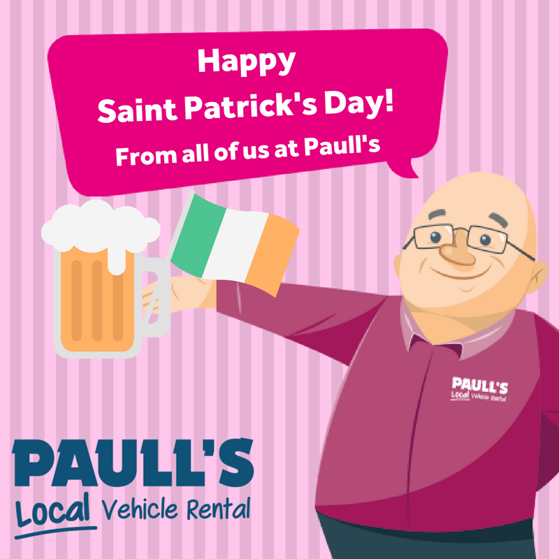 paullsvehicle's tweet photo. Happy #StPatricksDay  from all of us at Paull's Vehicle Rental. We hope everyone enjoys the celebrations! #Paddysday https://t.co/CmKARYhJGO