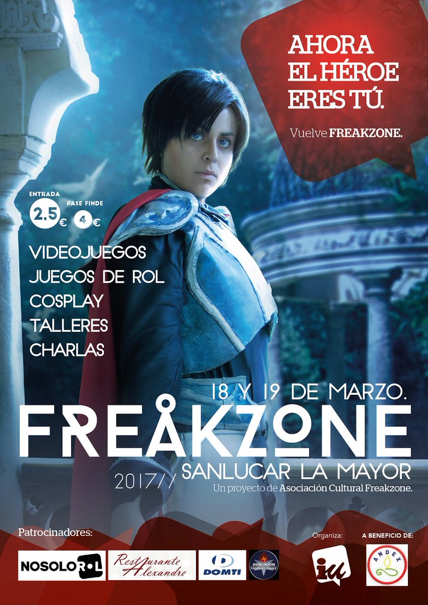 Sábado 18 y domingo 19 de marzo, 2ª edición de #FreakZone en Espacio de Agitación Cultural de #SanlúcarlaMayor. A beneficio de @AndexSevilla