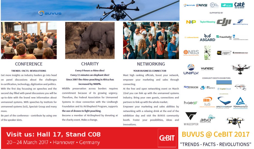 Nicht verpassen! #Drohne #Events #Conference #Networking #Innovation &amp; #Digitalisierung <a href="/cebit/">Cebit</a> #CeBIT2017 trends-facts-revolutions.de