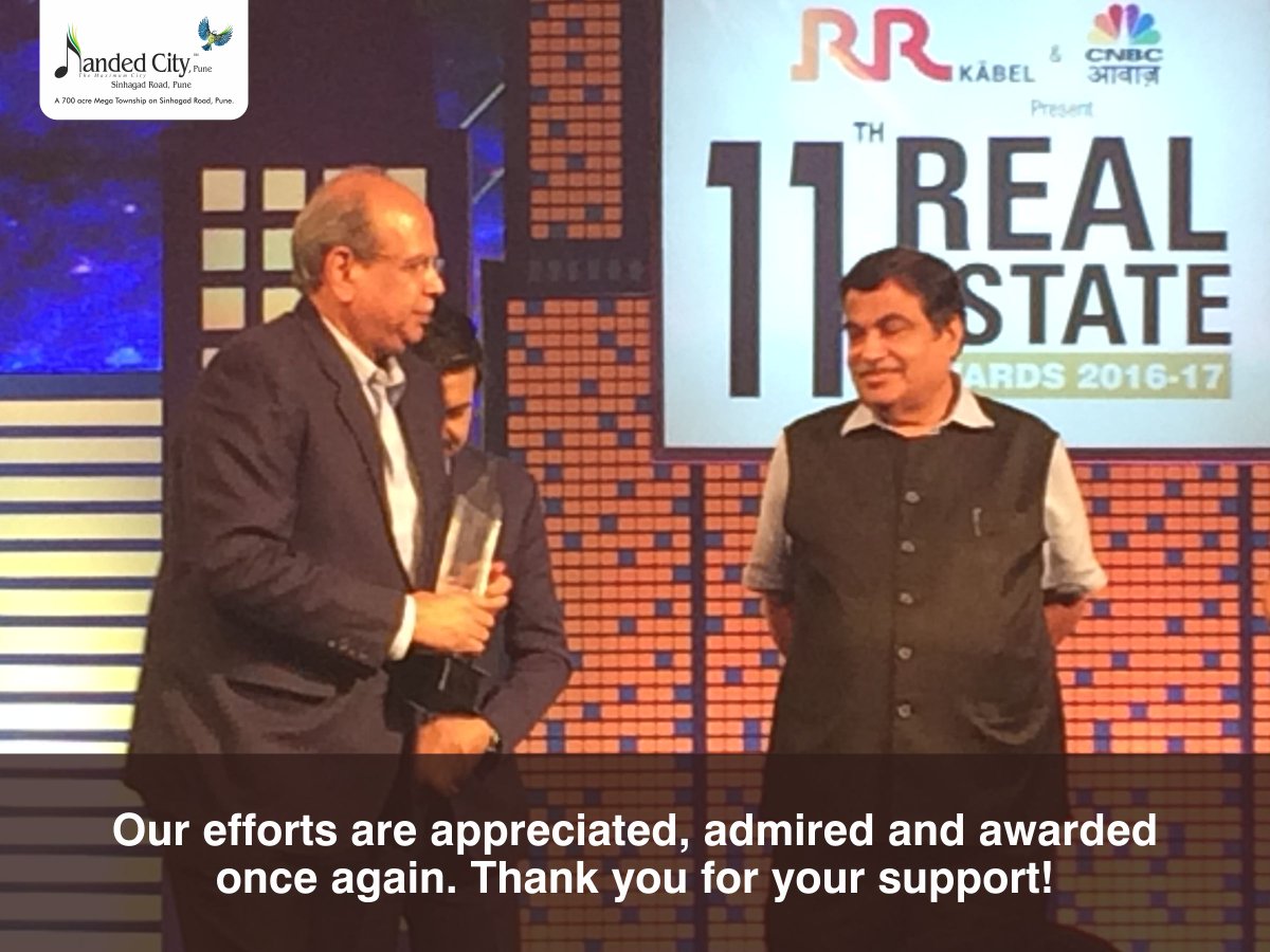 NandedCity_Pune's tweet photo. Our efforts are appreciated, admired & awarded once again.
Thank you for your support!
#NandedCityPune #award #bestresidentialproject #CNBC https://t.co/2paq9Cb6Bm