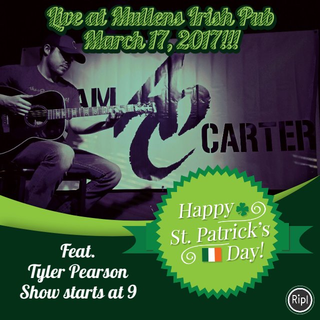 AdamCarter1994's tweet photo. The countdown is on! #stpattysday #adamcarterofficial #countrymusic  via https://t.co/ThWLB2GLmO https://t.co/7v9nqjTl4S