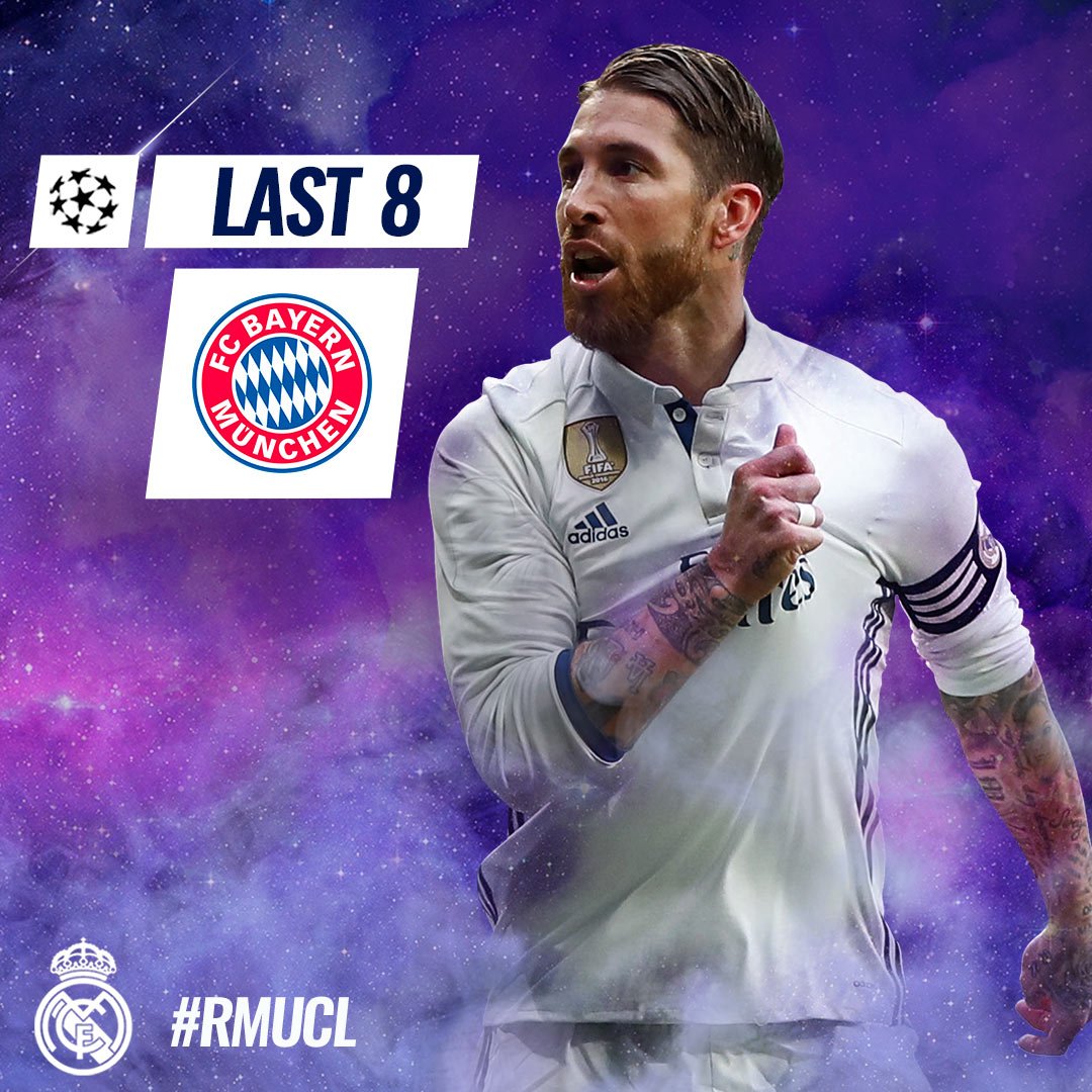 realmadrid's tweet image. 🏆⚽️👊
¡Nuestro rival en cuartos de final de la Champions será el @FCBayernES!

#RMUCL #HalaMadrid