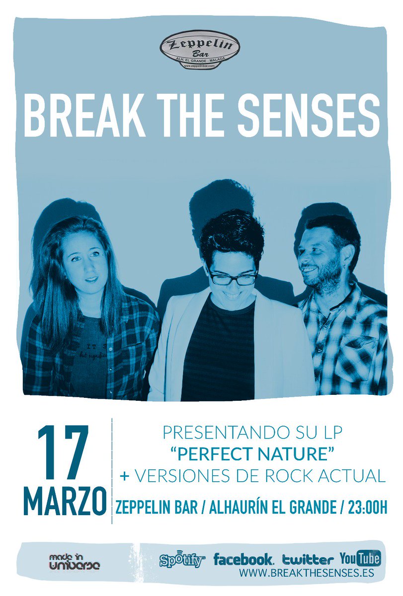 MadeinUniverseG's tweet photo. ESTA NOCHE @BreakTheSenses en #ZeppelinBar #AlhaurinElGrande por #SanPatricio!! 🍀 #Málaga #Rock #Eventos #Conciertos #Musica https://t.co/KpuDMBKAPI