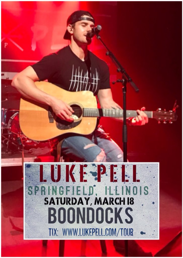 LukePellFanClub's tweet photo. @lukepell Saturday at #boondocksspringfield !!๐ค Comment & TAG a venue you'd like to see Luke play!!๐: https://t.co/cNkLSK5lcu https://t.co/HjWHcqAGD3