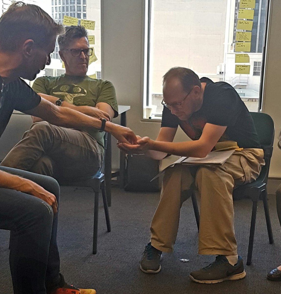 ShaneClauson's tweet image. Tim receives his well earned survival badges from @TotherAlistair