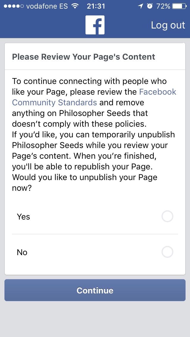 PhiloSeeds's tweet photo. Facebook censura 
#drogofobia #talcarajo https://t.co/X3FD0TneLg