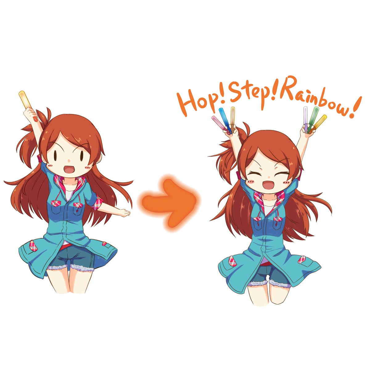 絶 ᴾᴮ 拡散希望 一起於im S台灣為環架起彩虹 中文版於圖中 アイマス台湾でホップ ステップ レインボウ に虹色橋作りましょう みんな一緒にサビ ホップ ステップ レインボウ が呼んだ時 で虹色のサイリウムが変わってお願いします 虹色