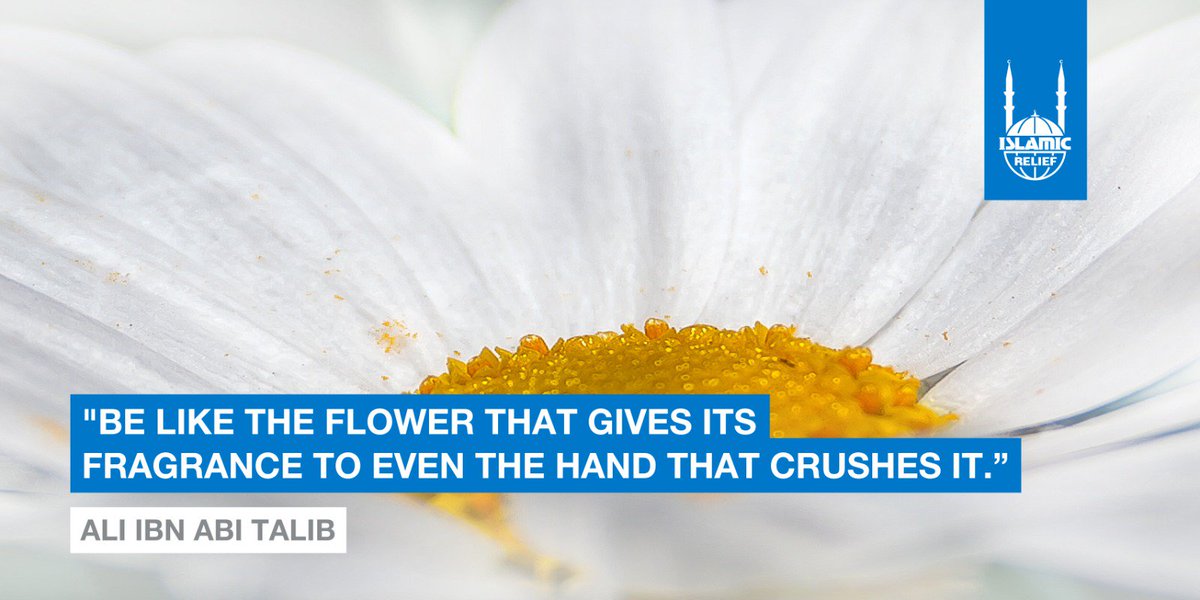 'Be like the flower that gives its fragrance to even the hand that crushes it.” - Ali Ibn Abi Talib

#JummahInspiration #JummahMubarak