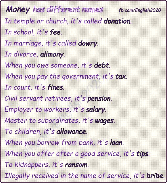 Masterkey English On Twitter Vocabulary Money Has Different Names English Ingles Felizvirnes Bilbao Learnenglish Englishtips Https T Co L90cng0abt Twitter