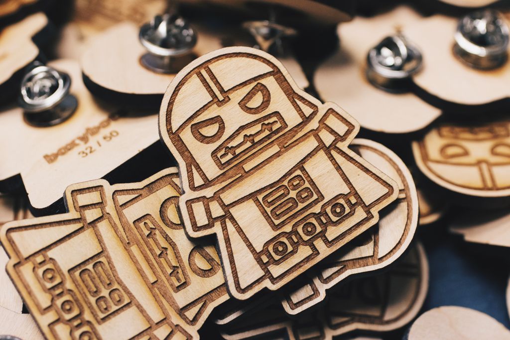 boxybots's tweet photo. For anyone interested, I'm launching these new wooden pins online in a week. If you want to reserve a specific # now let me know 😄 https://t.co/KUoUGsM2vn