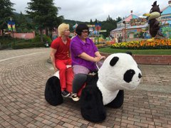 メイプル超合金 パンダの乗り物で 大型バイクの峠攻め のイメトレ 遊園地の係員を心配させる ねとらぼ