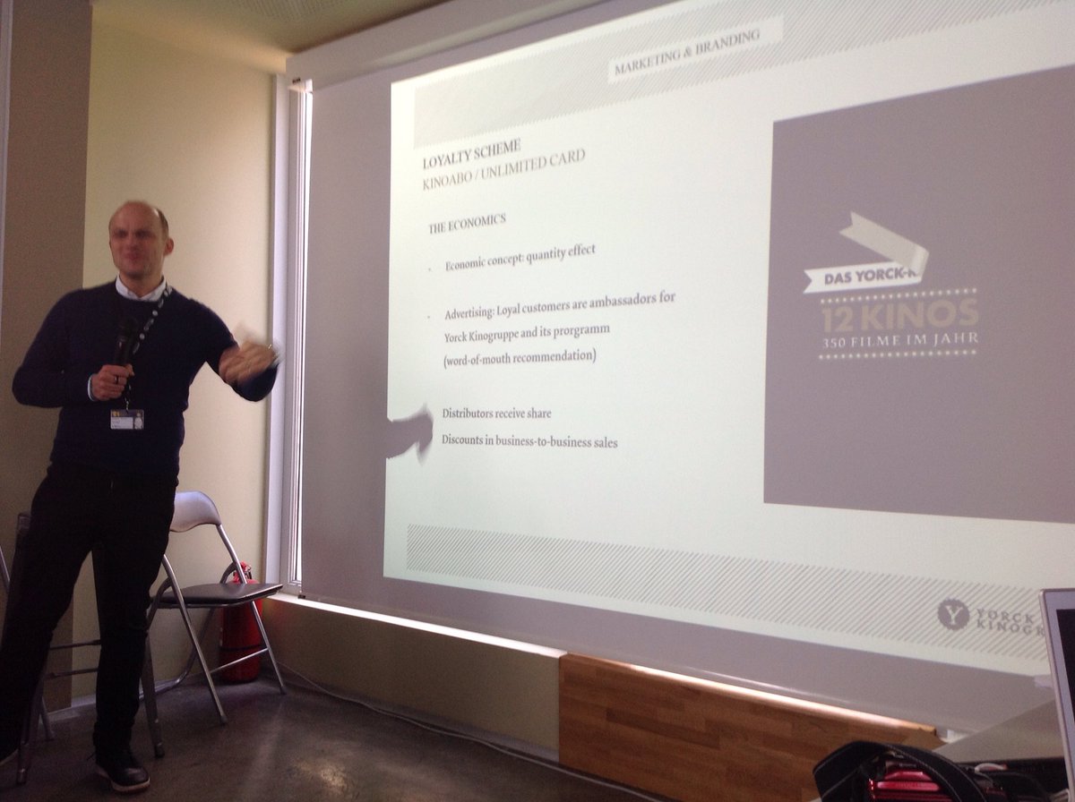 EuropaCinemas's tweet photo. Christian Brauer from @Yorck_Kinos: Yorck-karte members are our ambassadors bc they spread the word about our cinemas #ECSoLab2017 https://t.co/SAYSBtw10t