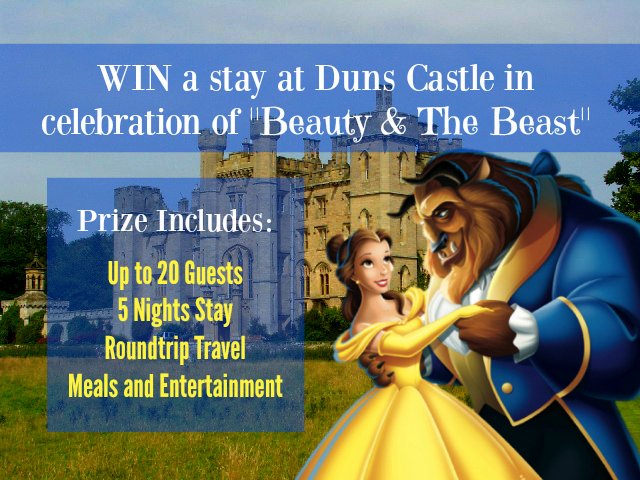 MonicaPruett's tweet photo. Celebrate @Disney's #BeautyandtheBeast &amp;WIN a stay at Duns Castle! 5 Runners-up WIN a @homeaway ® vacation! #partner https://t.co/pQf9HsVuv8 https://t.co/rtKCWU4CW8