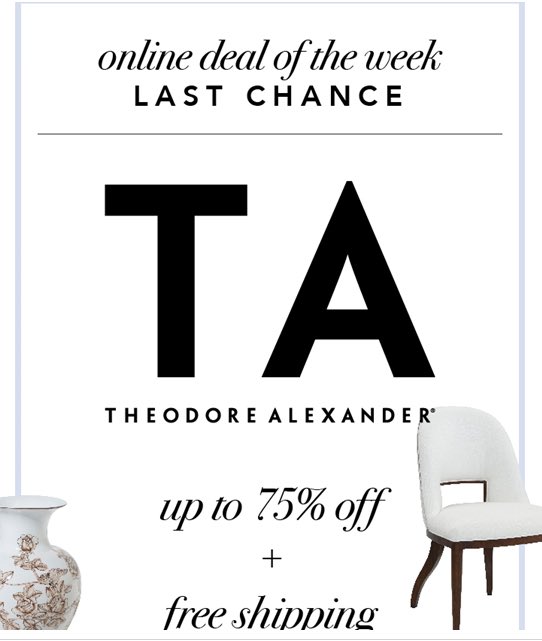 FLSOutlet's tweet photo. Don't miss this!! Last Call @FurniturelandS for up to 75% off @theoalex! #Furniture #Sale #TheodoreAlexander #TA https://t.co/QQka6wym2c https://t.co/FDWPbnPvIW