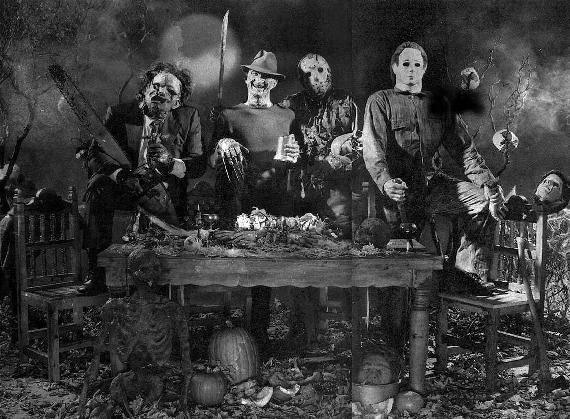 Shudder's tweet photo. Imagine being part of this photo shoot from 1988! @People #SlasherSaturdays https://t.co/HxDU7MooVq