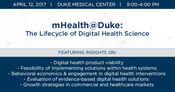 Validic (@validic) on Twitter photo Join us at the mHealth@Duke Conference (Registration is FREE): bit.ly/2njuKgc <a href="/TheDukeDigital/">Duke Digital Health</a> <a href="/smashingboxes/">Smashing Boxes</a> <a href="/CloudMine/">CloudMine</a> Join us at the mHealth@Duke Conference (Registration is FREE): bit.ly/2njuKgc <a href="/TheDukeDigital/">Duke Digital Health</a> <a href="/smashingboxes/">Smashing Boxes</a> <a href="/CloudMine/">CloudMine</a>