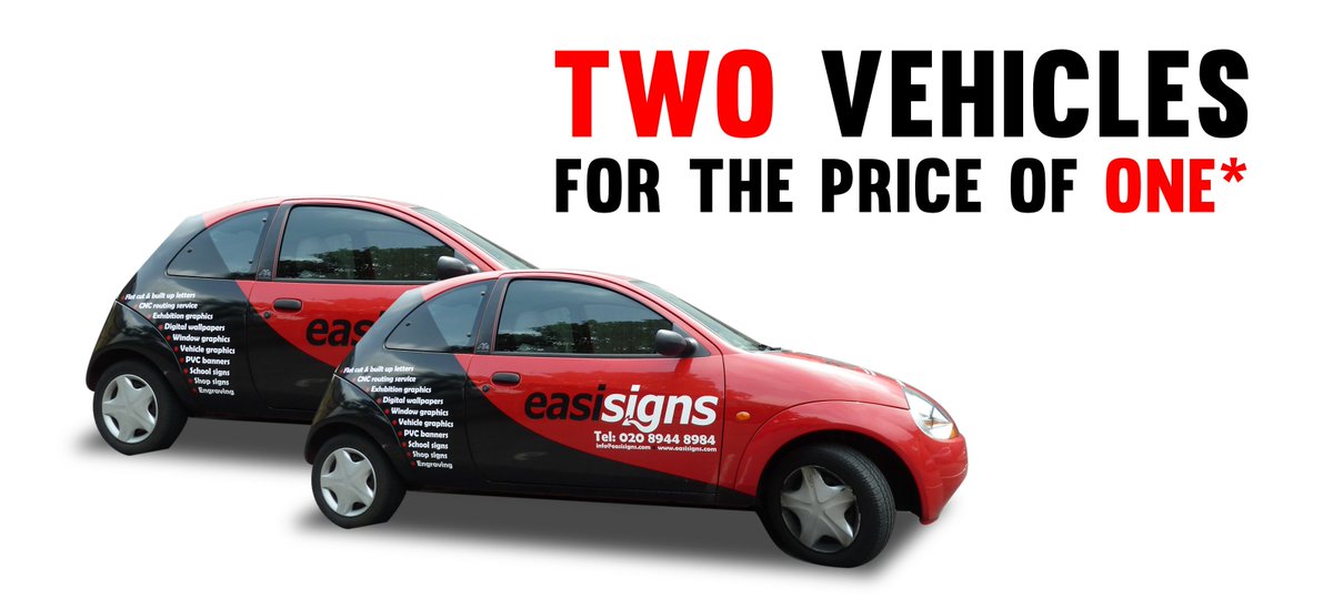 2-4-1 on vehicle graphics. DM us for details #offer #london #vehicles #graphics #design #signs