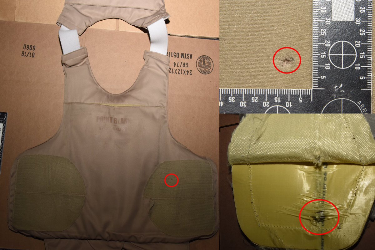 sbcountysheriff's tweet photo. Deputy Patrick Higgins was shot on Wednesday night at a gas station in Hesperia while investigating a robbery, his vest saved his life. https://t.co/ggW322j9zO