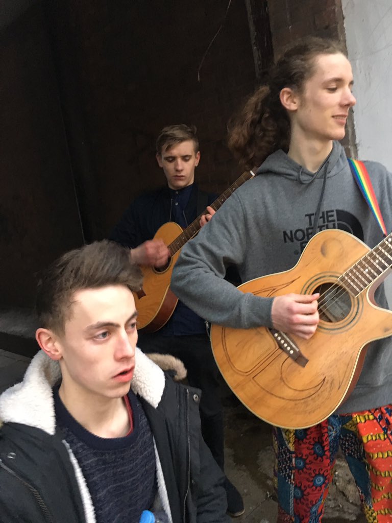 Busking in Cheltenham for the races