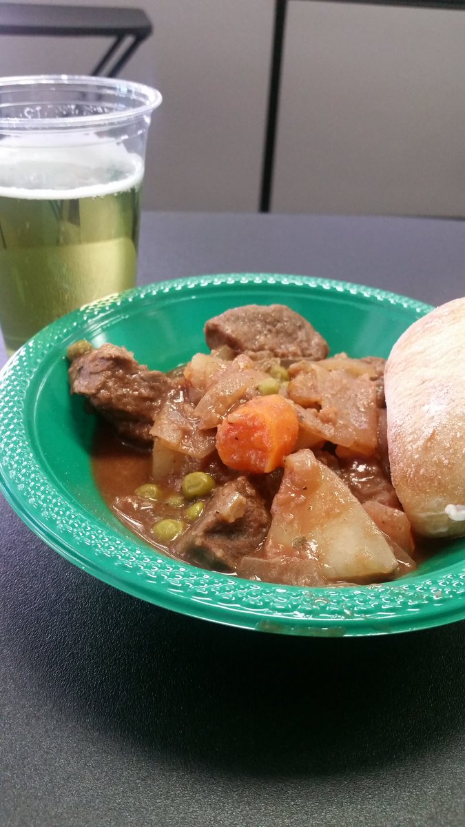 DonnellIns's tweet image. How festive are we ... traditional stew and green(ish) beer for lunch! #thanksteam #StPatricksDay #shouldbealongweekend