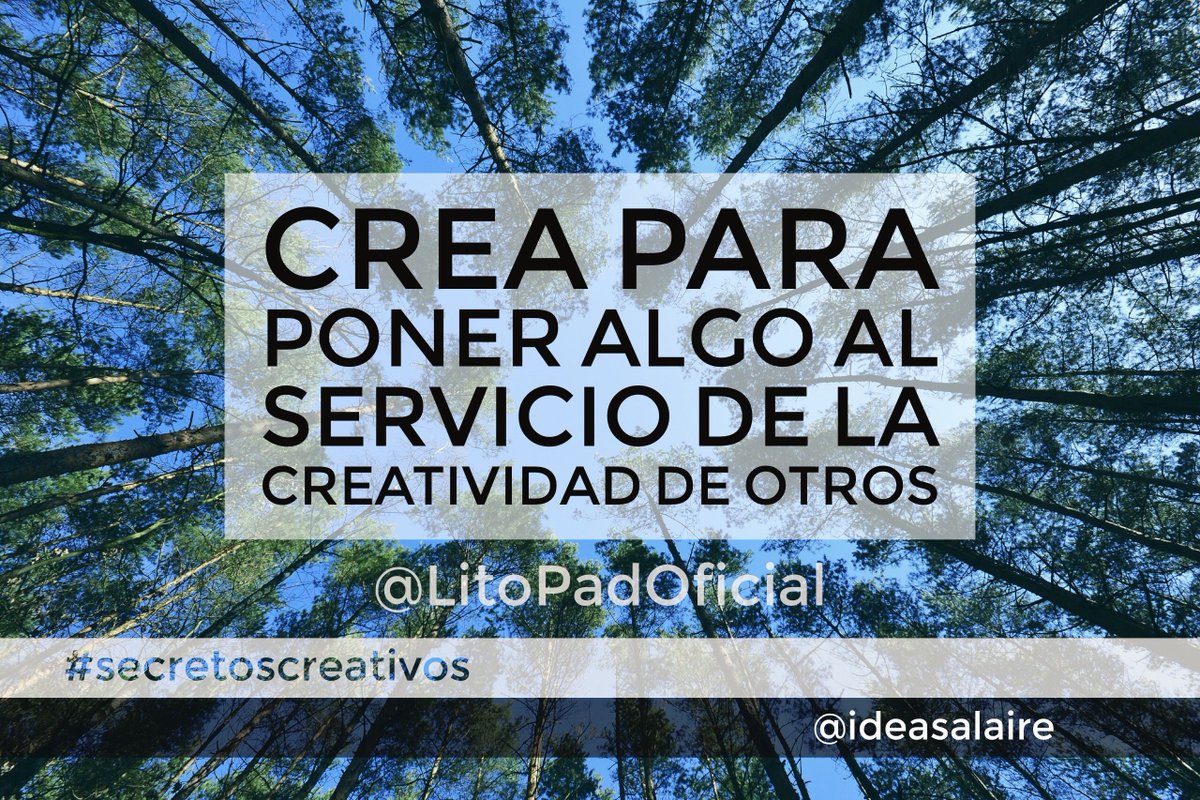Creative Commons es para crear algo y ponerlo al servicio de la creatividad de otros <a href="/LitoPadOficial/">Lito Pad</a>