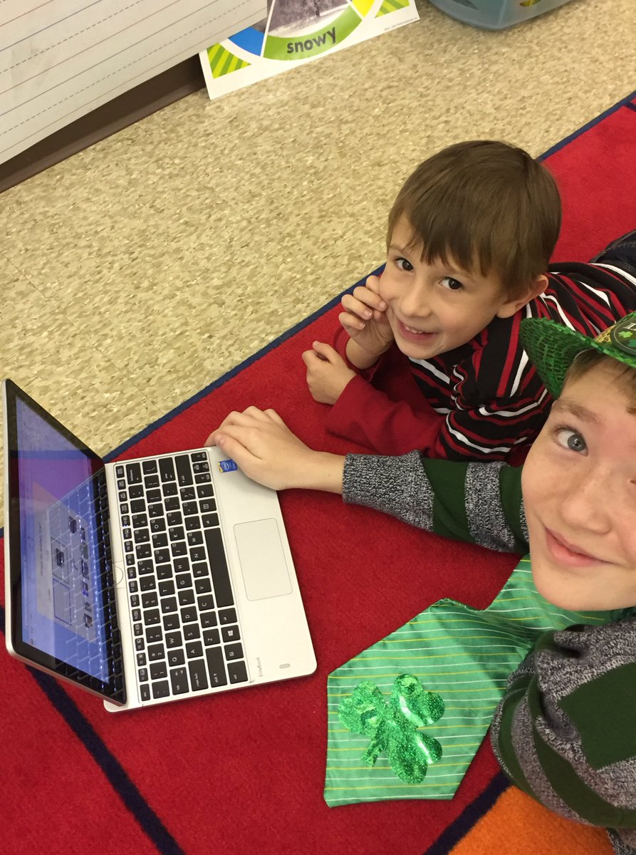 karleneann's tweet photo. K's are lucky 🍀 to have such awesome 5th grade buddies to help them on #wixie today! #LLII @rpricerosier @NicoleKNorris @Prettyboyes1 https://t.co/jRR49NIFub