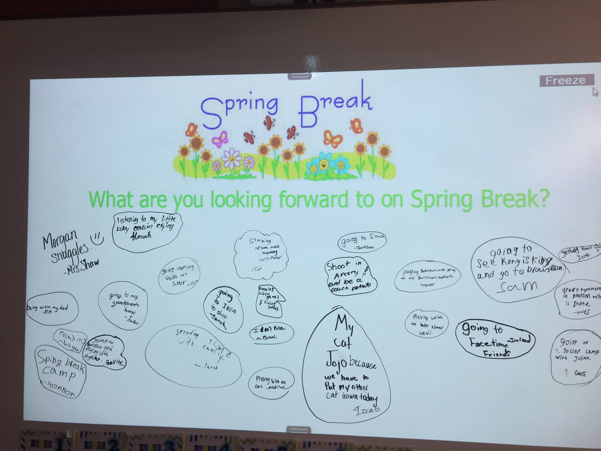 PCMrsShaw's tweet photo. What are you looking forward to on #springbreak? #fridayresponse https://t.co/6GPZMGV5xa