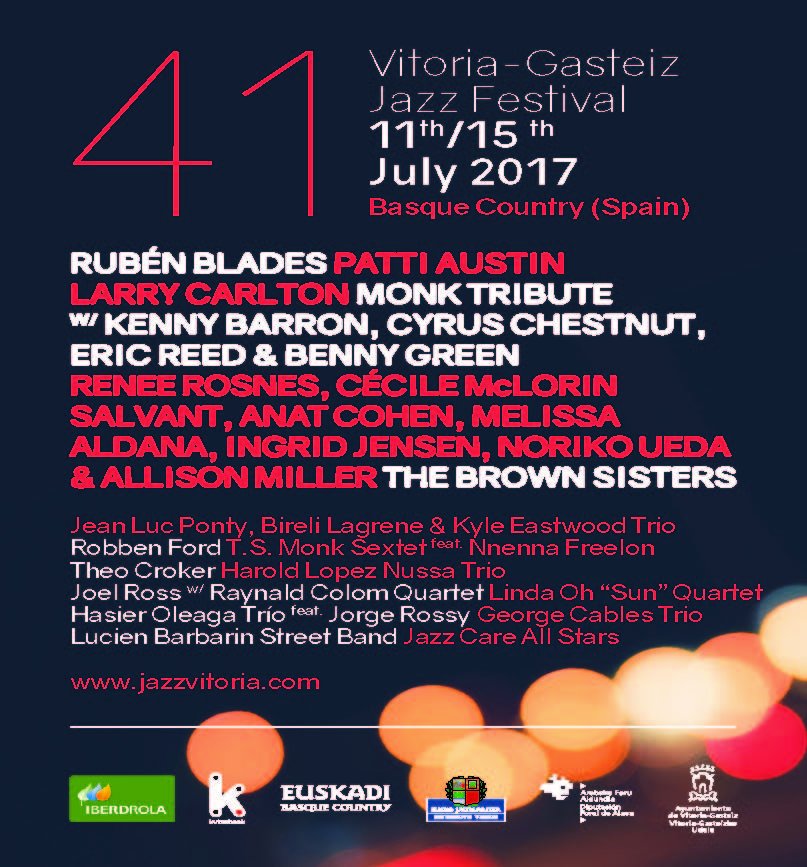 Jazzvitoria's tweet image. The 41st #Vitoria -Gasteiz #Jazz #Festival is already out! Tickets available on the 22nd of March at jazzvitoria.com #jvg2017