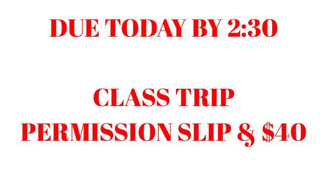 Amesbury2017's tweet photo. Seniors Last Chance! Get your slips in by 2:30 today to secure your spot for our Class Trip to Boston! $40 for a fun trip and experience! 👌🏻 https://t.co/OqYYeLrk0h