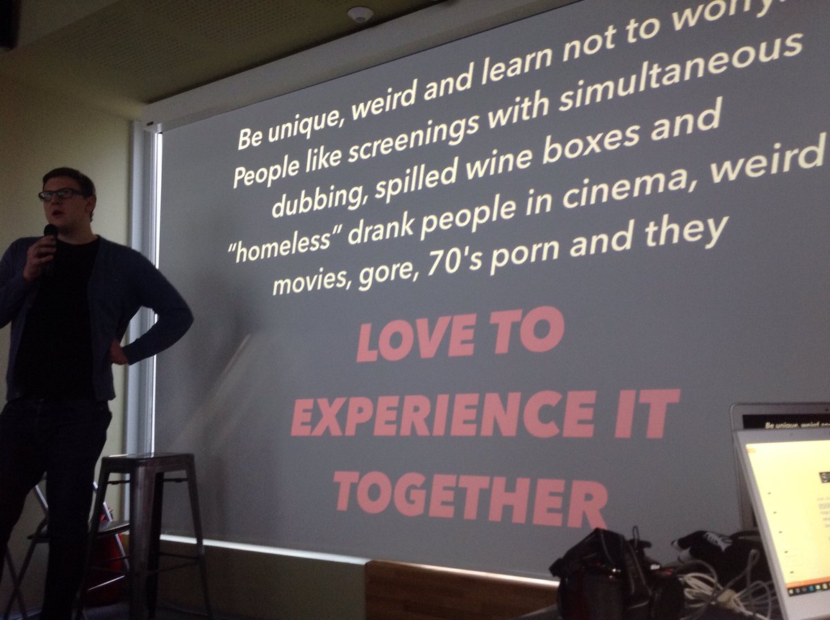EuropaCinemas's tweet photo. Jakub Furst fr/ @Aerokino about the shocking, unheard, gore, freak experience of the Schockproof Filmfestival at #ECSoLab2017 https://t.co/GnA21n23eQ
