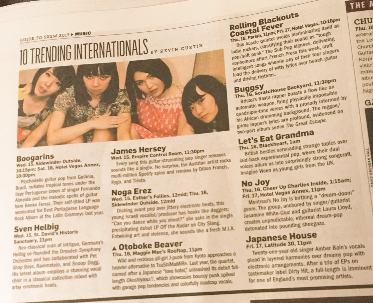 PRS Foundation (@prsfoundation) on Twitter photo Amazing coverage in <a href="/AustinChronicle/">Austin Chronicle</a> for #ISF (pt. 3) 3/10 Trending Internationals are #ISF funded <a href="/Bugnum1/">Buggsy</a> <a href="/thelegofgrandma/">Let's Eat Grandma</a> <a href="/Japanesehouse/">The Japanese House</a> Amazing coverage in <a href="/AustinChronicle/">Austin Chronicle</a> for #ISF (pt. 3) 3/10 Trending Internationals are #ISF funded <a href="/Bugnum1/">Buggsy</a> <a href="/thelegofgrandma/">Let's Eat Grandma</a> <a href="/Japanesehouse/">The Japanese House</a>