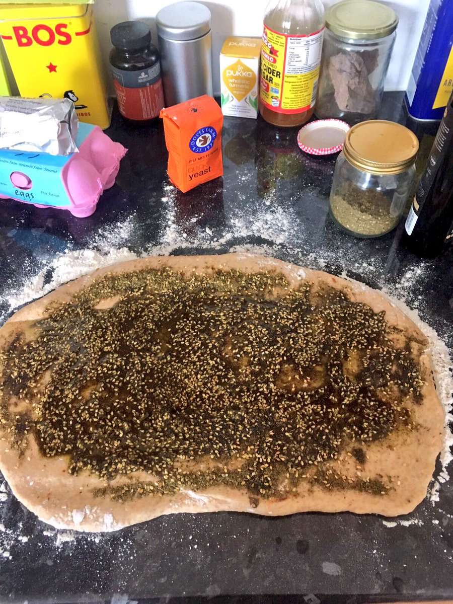 Mmmmn za'atar and #arganoil flatbreads, the question is what to dip them in!?
