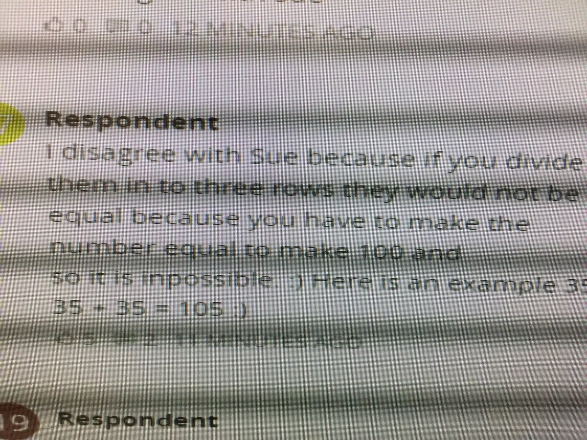 bonaventuraWFS's tweet image. Discussing possible ways to divide up 100 hungry ants equally. @VersoApp #MathDiscussion #BridgesMath @wfschool @WFSPrincipal @MLCmath 🐜💯🐜