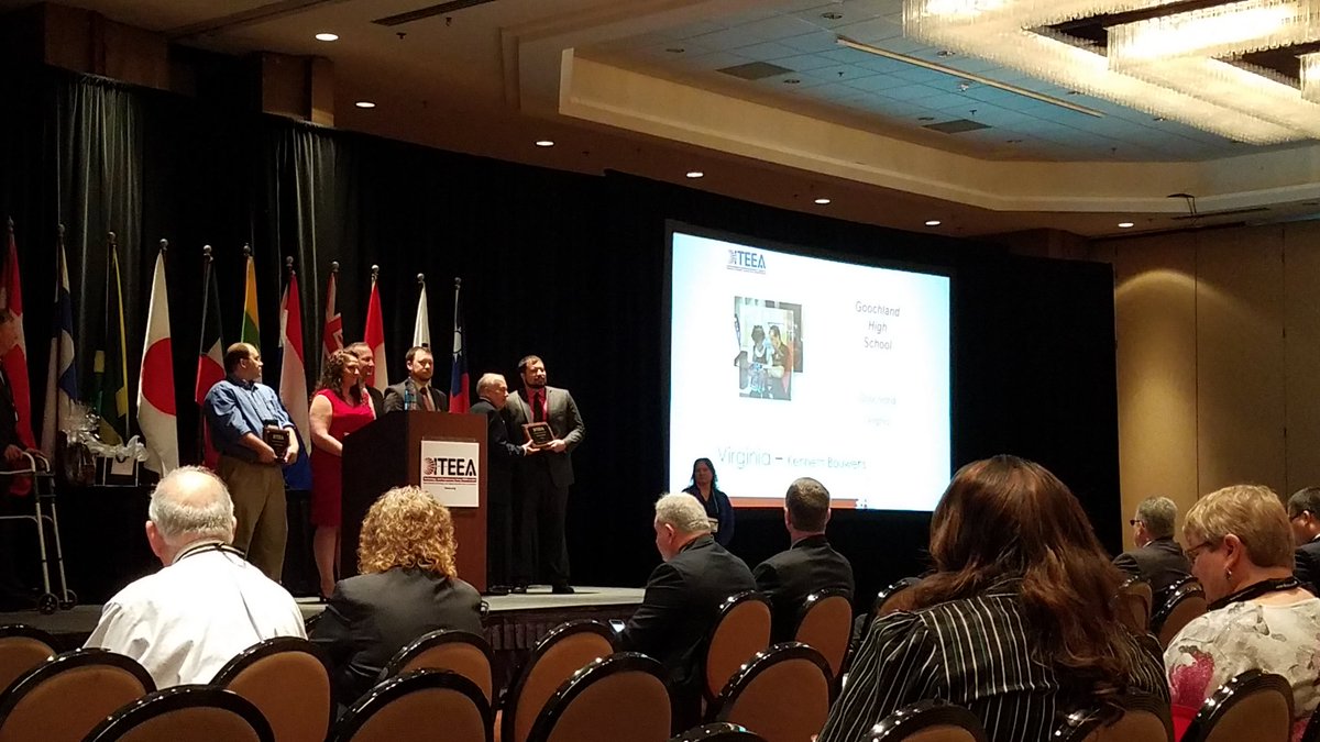 VA_TechEd's tweet photo. Congratulations Kenneth Bouwens, Goochland, VA 2017 @iteea Teacher Excellence Award Recipient! #VTEEA #iteea17 https://t.co/PRl52TCfbQ