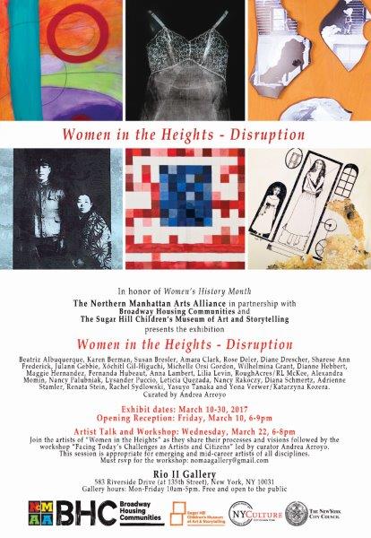 NoMAAarts's tweet photo. Artist Talk + #workshop Mar 22, 6-9pm #Women in the Heights- Disruption with @BroadwayHousing + @sugarhillmuseum curated by @andreaarroyoart https://t.co/3Mwf2K6Byn