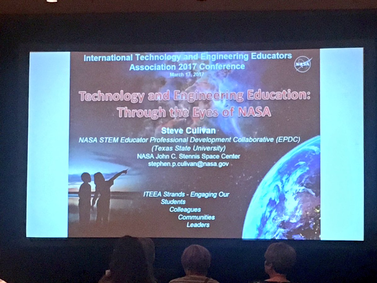EduTweetOz's tweet photo. Today's keynote at @iteea is @NASAepdcStennis from @NASA #STEM Ed professional development program #ITEEA2017 https://t.co/CsWaiTJAKT