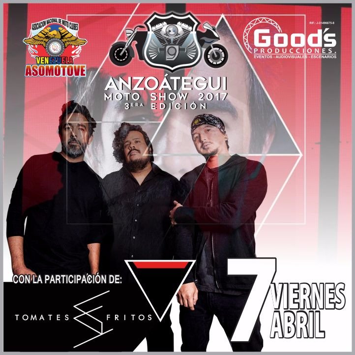 AnzMotoShow's tweet photo. Los panas de @tomatesfritos llegan este 7 de abril al #AnzMotoShow2017 para interpretar sus éxitos musicales #rock https://t.co/URwA3j6yg2