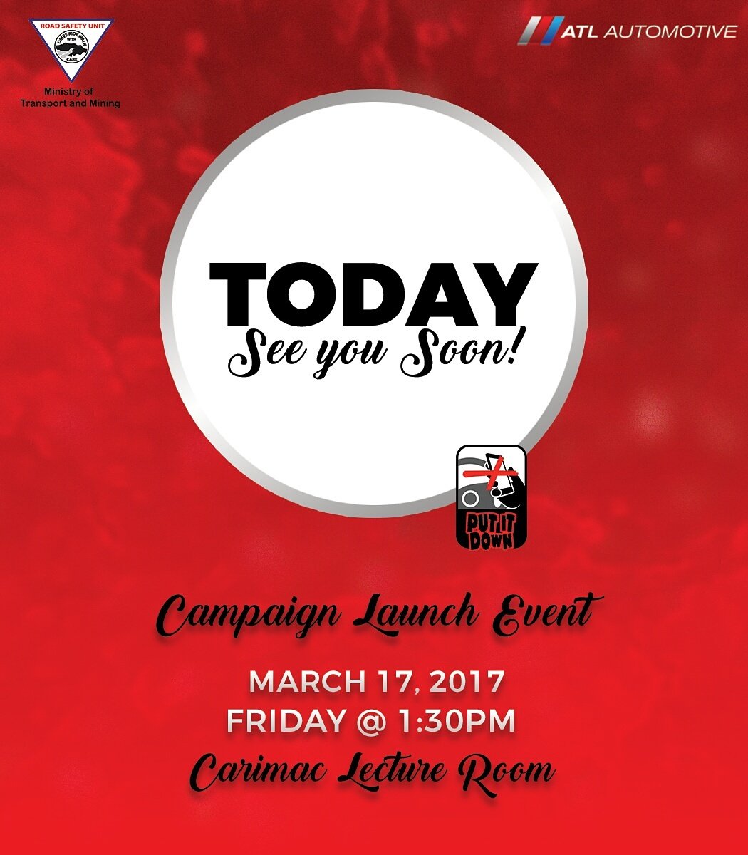 putitdownja's tweet photo. The day has finally arrived. See you soon in CLR at 1:30pm @RoadSafetyJA https://t.co/qbryvEYQ7d