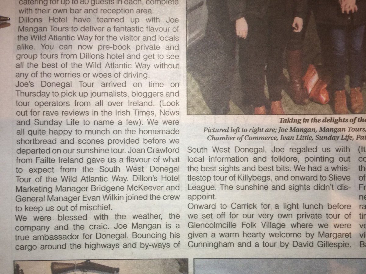 'A true ambassador for Donegal' Thank you very much @catrionagallen for the lovely write up in this weeks Leader newspaper #WildAtlanticWay