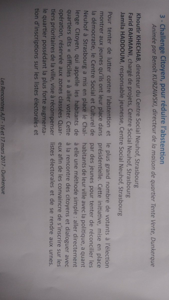 Le Challenge Citoyen aux #AJT à Dunkerque. Merci pour l'organisation et la qualité des rencontres...