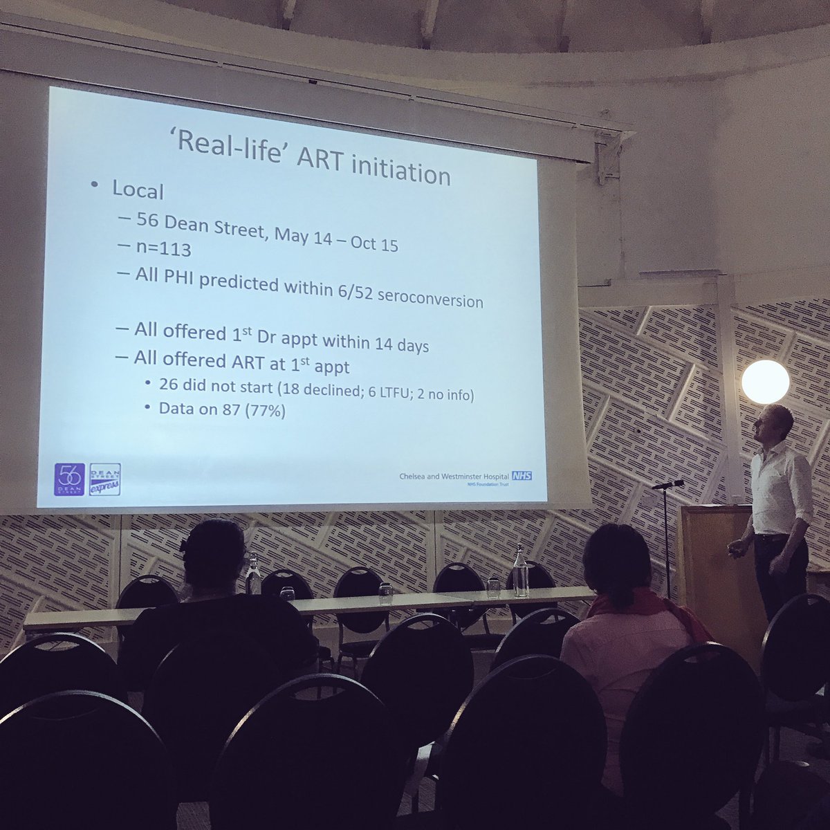 Dr_SeanC's tweet photo. Gary Whitlock of @56deanstreet @ChelwestFT talking about 'test & treat' approach to ART initiation in primary #HIV @BASHH_UK #BASHH2017 https://t.co/L0ylizoQTg