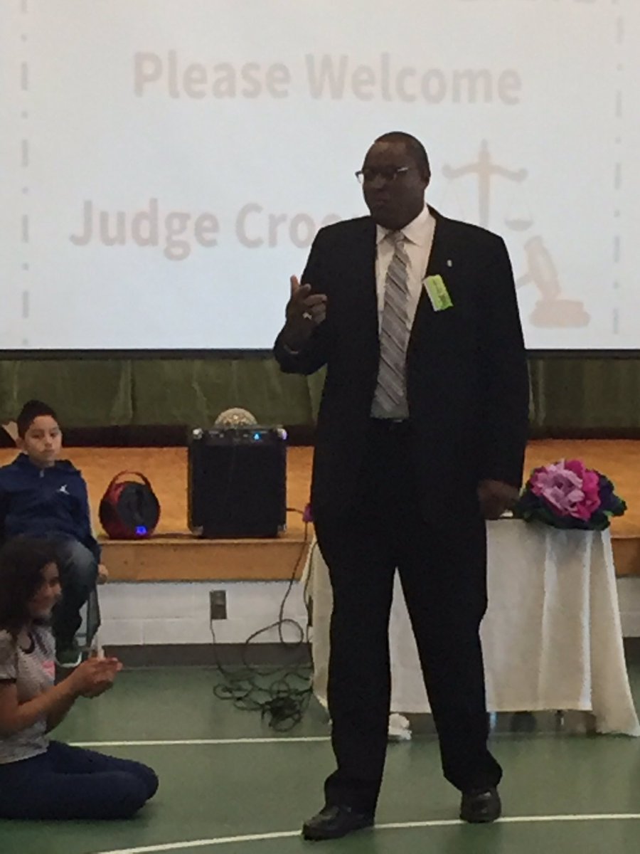 Look who joined us today to teach our EGES students about the character education trait, integrity! Judge Croom
